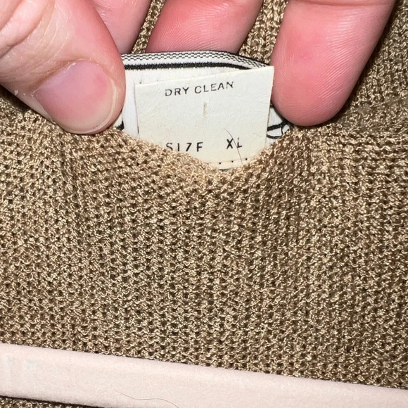 DYLANI knitwear zip up tan sweater - Picture 6 of 6